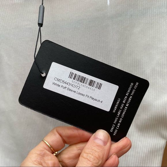 Pretty little thing White Puff Sleeve Loose Fit Romper NWT size 0 - Picture 7 of 11